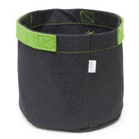 Black Fabric Pots w/Short Green Handles
