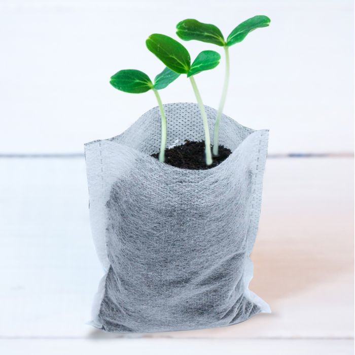 100Pcs Biodegradable Fabric Nursery Plant Nonwoven Seedling Grow Bags Garden Pot