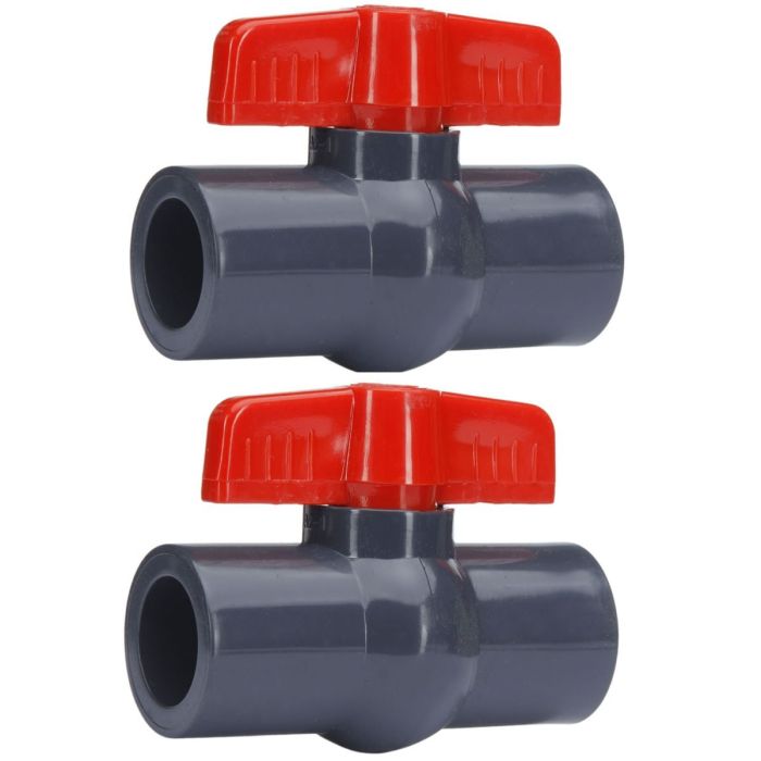 2-Pack 1 in. Heavy-Duty PVC Compact Ball Shut-off Valves Socket-Type ...