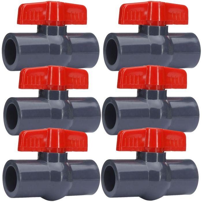 6-Pack 1 in. Heavy-Duty PVC Compact Ball Shut-off Valves Socket-Type ...