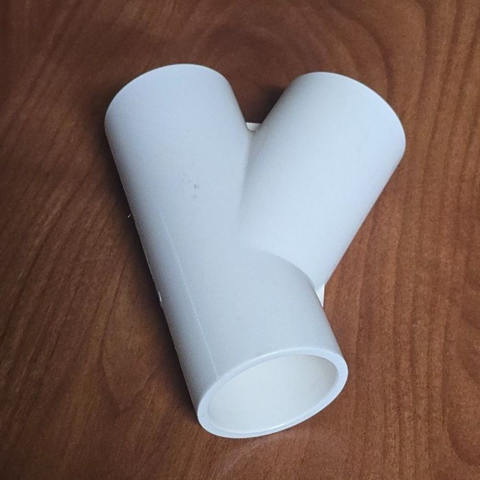 2 in. Schedule 40 PVC Skew Tee 3-Way 45-Degree Lateral Wye Pipe Y