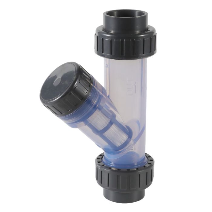 247Garden 1/2 in. PVC Schedule-80 Clear Y-Strainer, True Union Filter