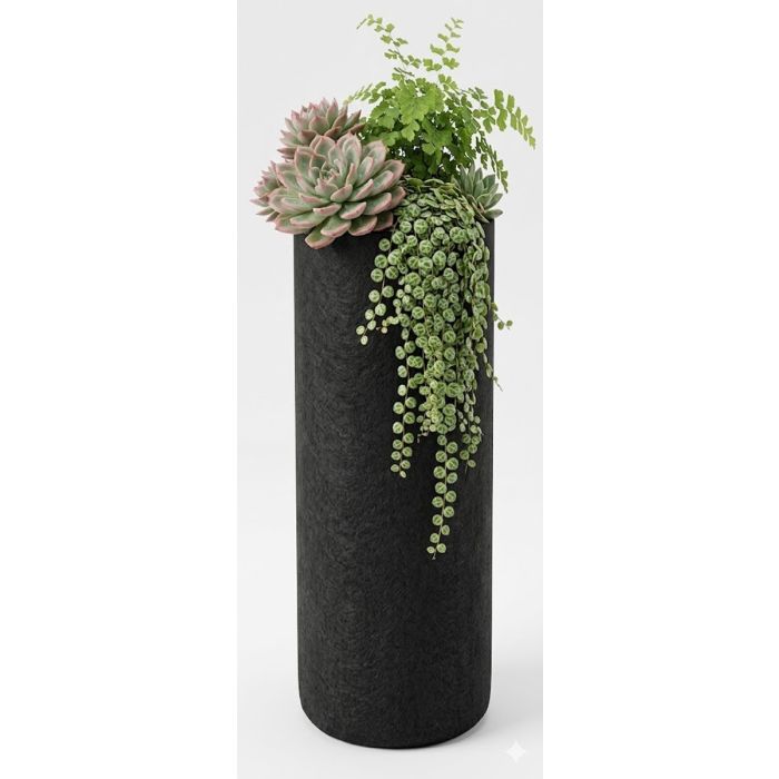 247Garden 2-Gallon Skinny Tall Aeration Fabric Pot/Deep Aeration Plant Grow Bag 6D x 16H Black