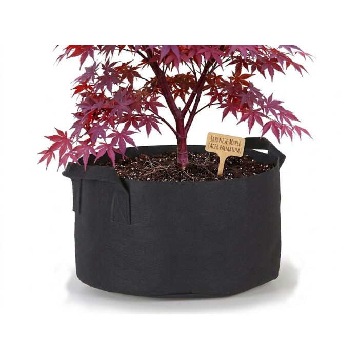 247Garden 50-Gallon Aeration Fabric Pot/Plant Grow Bag w/Handles (300GSM Black 17H x 31D)