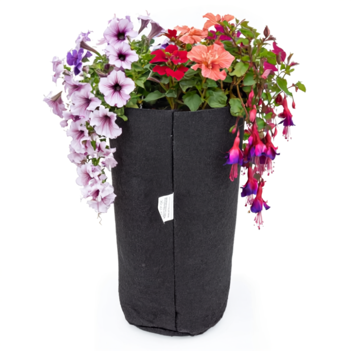 5-Pack 1/4-Gallon Skinny Tall Black Fabric Pots/Deep Aeration Grow Bags 3D x 8H