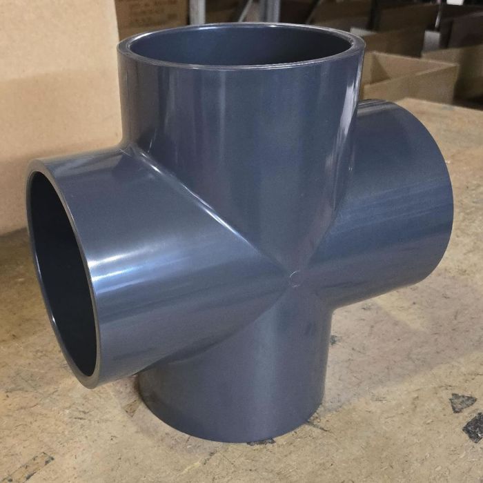 piping ICD6点セット 6 in. SCH-80 PVC Cross Fitting 4-Way Molded Slip Socket NSF ASTM