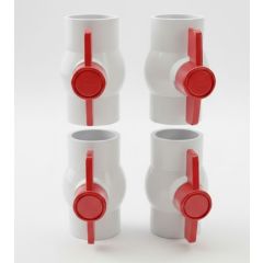 4-Pack 1-1/2 in. SCH-40 PVC Compact Ball Shut-off Valves, Socket-Type Fitting