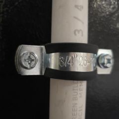 3/4" SCH40/80 PVC Pipe Steel Welded Pipe Clamp w/ Heavy Duty Rubber Tech & Galnanized Steel-Welded Support Clamp for Pipe Size 26-30mm (OD=1 to 1.18 inch)