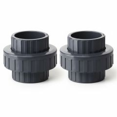 2-Pack 2" Schedule 80 PVC Union Fittings Socket x Thread F1970 ASTM D2467/F1970