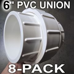 8-PC/Box 6 in. PVC Union w/ EPDM O-Ring Seal Schedule-40 Pipe/Repair Fittings Slip/Socket F1970 4" Pipe-Fittings SxS