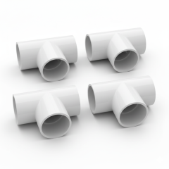 4-Pk 2" Sch-40 PVC Tee 3-Way Pipe Fittings NSF ASTM D2466 Slip/Socket SxSxS