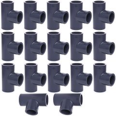 17 Pcs/Box 2 in. Schedule 80 PVC Tee 3-Way Straight T Sch-80 Pipe Fittings