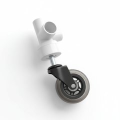 247Garden 3/4" 3-Way PVC Pipe Fittings + PVC Caster Pipe Cap Fitting + 7/16" Long Stem Caster+Wheel 3PC Combo Kit