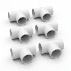 6-Pk 2" Sch-40 PVC Tee 3-Way Pipe Fittings NSF ASTM D2466 Slip/Socket SxSxS
