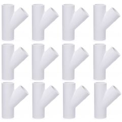 12-Pack 3/4 in. SCH-40 PVC Skew Tees Y-Fittings 3-Way 45-Degree Lateral Tees Pipe Socket NSF ASTM D2466