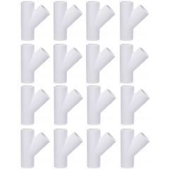 16-Pack 3/4 in. SCH-40 PVC Skew Tees Y-Fittings 3-Way 45-Degree Lateral Tees Pipe Socket NSF ASTM D2466