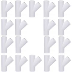 18-Pack 3/4 in. SCH-40 PVC Skew Tees Y-Fittings 3-Way 45-Degree Lateral Tees Pipe Socket NSF ASTM D2466