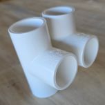 2-Pack 1 in. SCH-40 PVC Tee 3-Way Plumbing-Grade Pipe Fitting NSF ASTM D2466 1"