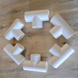6-Pack 1 in. SCH-40 PVC Tee 3-Way Plumbing-Grade Pipe Fitting NSF ASTM D2466 1"