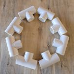 1 in. SCH-40 PVC Tee 3-Way Plumbing-Grade Pipe Fitting NSF ASTM D2466 8-Pack 