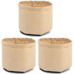 3-Pack 5-Gallon 247Garden Basic Tan Grow Bags 200GSM BPA-Free Fabric Pots 10H x 12D