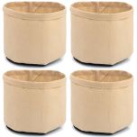 4-Pack 5-Gallon 247Garden Basic Tan Grow Bags 200GSM BPA-Free Fabric Pots 10H x 12D