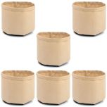 6-Pack 5-Gallon 247Garden Basic Grow Bags Tan 200GSM BPA-Free Fabric Pots 10H x 12D