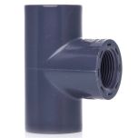 1 in. Schedule 80 PVC Female Threaded Tee 3-Way Sch-80 Pipe Fitting S x S x Female NSF ASTM D2467