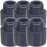 6-Pk 1.25" Schedule 80 PVC NPT Male Adapter ASTM High Pressure Pipe Fittings (Socket x MNPT) NSF ASTM D2467/D2464