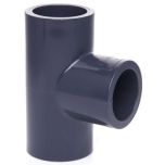 1 in. Schedule 80 PVC Tee 3-Way Sch-80 Straight Pipe High Pressure Fitting NSF ASTM D2467 Socket