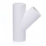 1 in. Schedule 40 PVC Skew Tee 3-Way 45-Degree Lateral Wye Pipe Y-Fitting NSF SCH40 ASTM D2466 1"