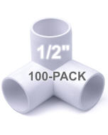 247Garden 1/2 in. 3-Way PVC Elbow Fitting ASTM SCH40 Furniture-Grade Fitting 100-Pack