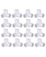 247Garden ASTM SCH40 3-Way PVC Elbow Fitting Connectors for 3/4" Pipes (Commercial+Furniture Grade, UV-Proof) - Compatiable w/247Garden 3/4" PVC Frame Grow Bed/Raised Garden Kit 16-Pack
