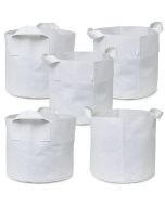 247Garden 1-Gallon Aeration Fabric Pot/Plant Grow Bag w/Handles (White 6H x 7D) 5-Pack