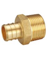247Garden WDK 1 in. PEX-B Barb x 1 in. Male Pipe Thread MPT Adapter (Lead Free DZR Brass NSF-Listed F1807 Crimp Fitting)