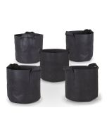 247Garden 1-Gallon Black Planters Grow Bags Aeration Fabric Pots w/Handles (6H x 7D) 5-Pack