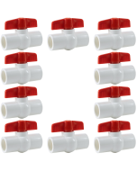 10-Pack 3/4 in. Schedule 40 PVC Compact Ball Valves, Socket Type
