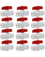 12-Pack 3/4 in. Schedule 40 PVC Compact Ball Valves, Socket-Type