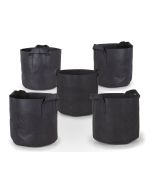 247Garden 3-Gallon Black Planters Grow Bags/Aeration Fabric Pots w/Handles (9H x 10D) 5-Pack w/Free Shipping USA