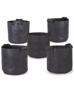 247Garden 3-Gallon Black Planters Grow Bags/Aeration Fabric Pots w/Handles (9H x 10D) 5-Pack