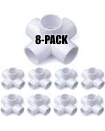 8-Pack 3/4 in. 5-Way PVC Elbow ASTM SCH40 Furniture-Grade Fitting