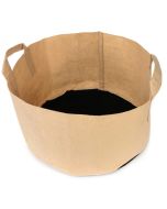 247Garden 50-Gallon Eco-Friendly Aeration Fabric Pot/Plant Grow Bag w/Handles (300GSM Tan w/Black Base 17H x 31D)