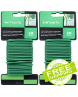 247Garden 25Ft Soft Twist Tie 3.5mm x 8M for Plant Support/Multi-Purpose Gardening Tool 2-Pack for Bonsai and More