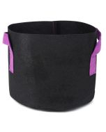 247Garden 1-Gallon Aeration Black Fabric Pot w/Short Purple Handles 6H x 7D