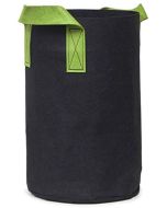 247Garden 2-Gallon Tall Aeration Fabric Pot/Tree Grow Bag, Black w/Green Handles 12H x 7D
