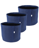247Garden 3-Gallon Texteline Aeration Fabric Pots 3-Pack Blue Indigo Collection 10D x 9H
