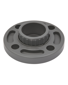 2 in. PVC Schedule-80 Van Stone Flange 2-Piece ANSI/ASTM D2467 High Pressure Pipe Fitting 2" Socket Gray