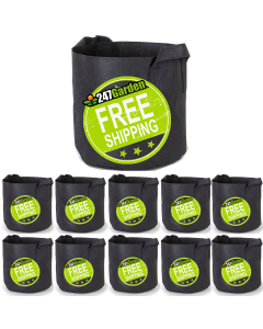 10-Pack10-Gallon Aeration Plant Grow Bag w/Handles (13H x 15D, 260GSM Fabric Pot) 10-Pack