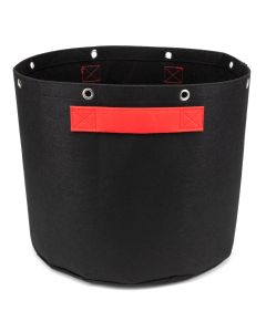 247Garden 10-Gallon LST/Bonsai Training Fabric Pot W/ 8 Grommet Support Rings, 260GSM, Black Grow Bag w/Short Red Handles 13H x 15D