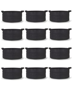 247Garden 100-Gallon Aeration Plant Grow Bags/Fabric Pots/Raised Garden Beds w/Handles (300GSM Black 18H x 40D) 12-Pack